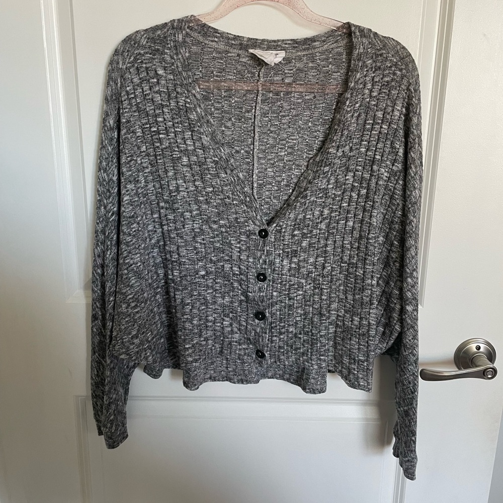 Sadie & Sage grey knit oversized cardigan